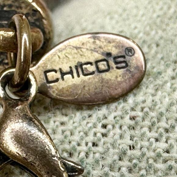 Chico's Colorful Beaded Gold Tone Black Cord Statement Necklace ✨ - Picture 13 of 14